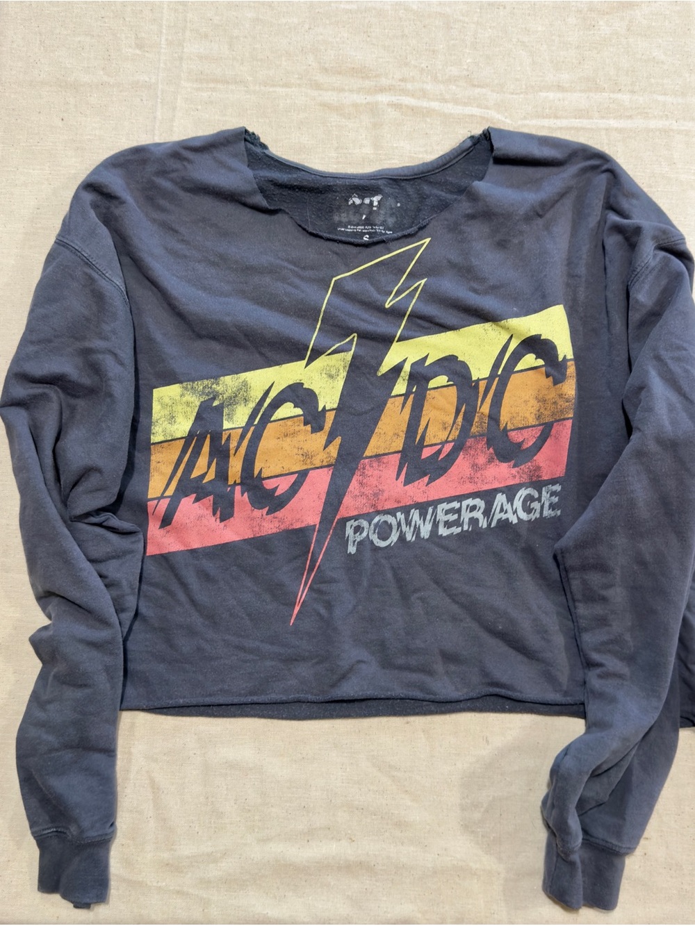 AC/DC Long Sleeve Crop Top